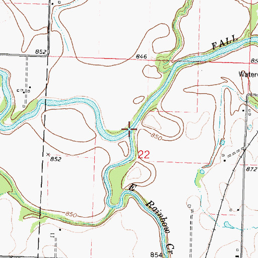 Topographic Map of East Rainbow Creek, KS