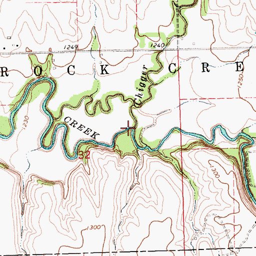 Topographic Map of Chigger Creek, KS