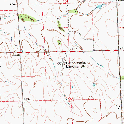 Topographic Map of Eaton Acres Landing Strip (historical), KS