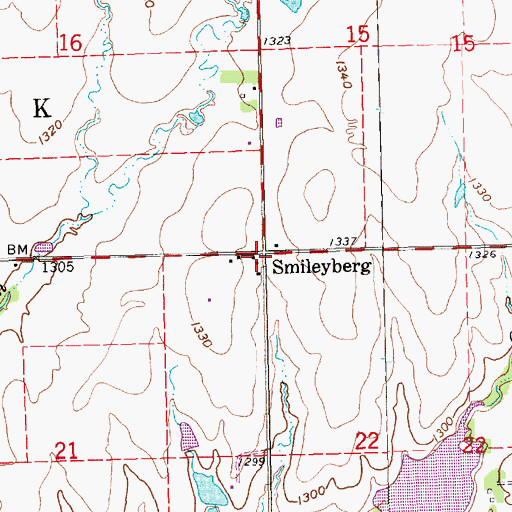 Topographic Map of Township of Rock Creek, KS