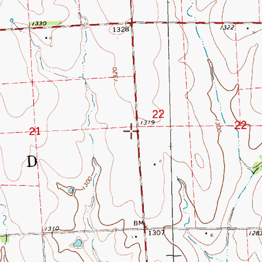 Topographic Map of Township of Richland, KS