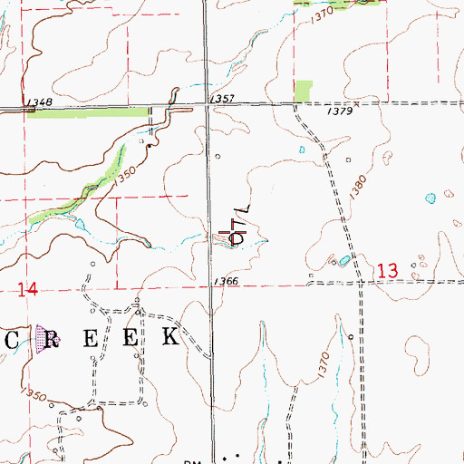 Topographic Map of Fox-Bush Oil Field, KS