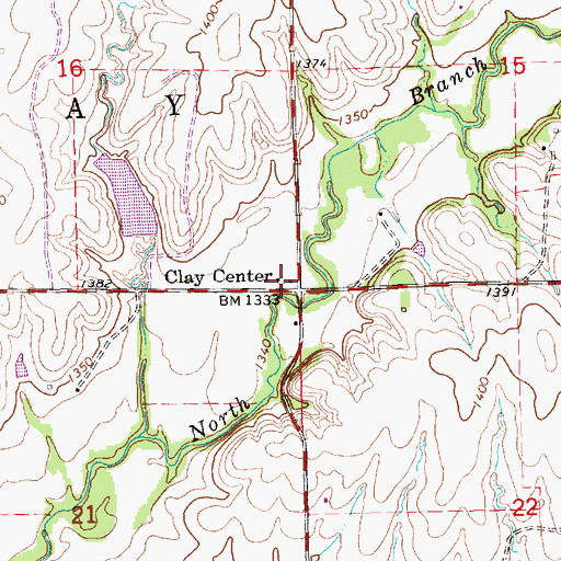 Topographic Map of Township of Clay, KS