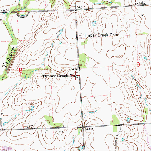 Topographic Map of Timber Creek Friends Church, KS