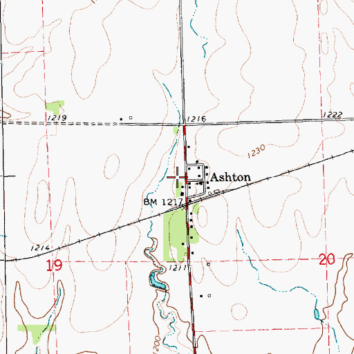 Topographic Map of Ashton, KS
