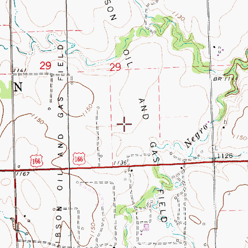 Topographic Map of Gibson Oil and Gas Field, KS