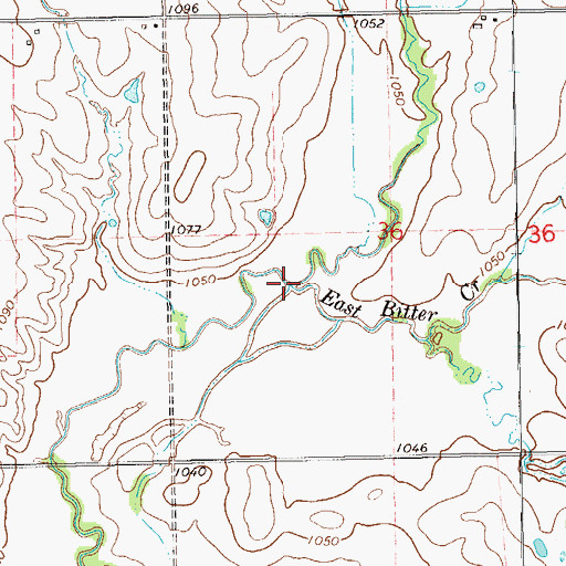 Topographic Map of East Bitter Creek, OK