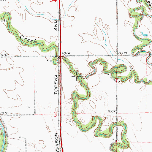 Topographic Map of Dry Creek, OK