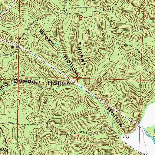 Topographic Map of Brown Hollow, AR