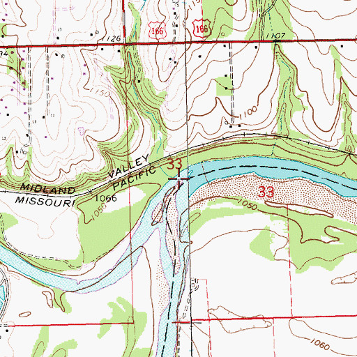 Topographic Map of Walnut River, KS