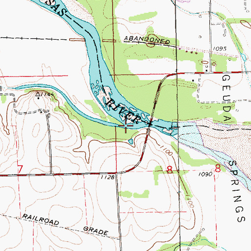 Topographic Map of Salt Creek, KS