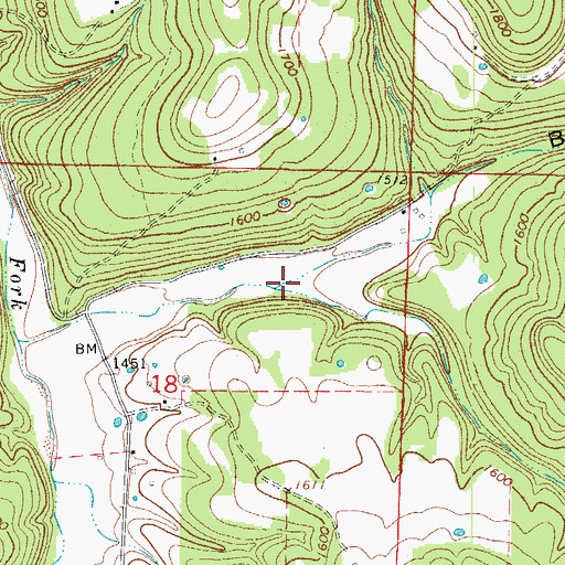 Topographic Map of Brown Hollow, AR