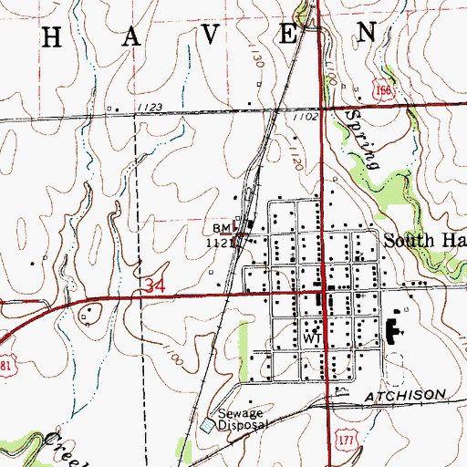 Topographic Map of South Haven, KS