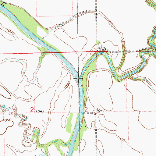 Topographic Map of Shoo Fly Creek, OK
