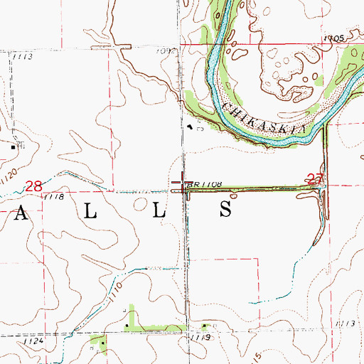 Topographic Map of Township of Falls, KS