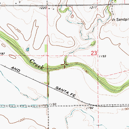 Topographic Map of Spring Branch, KS