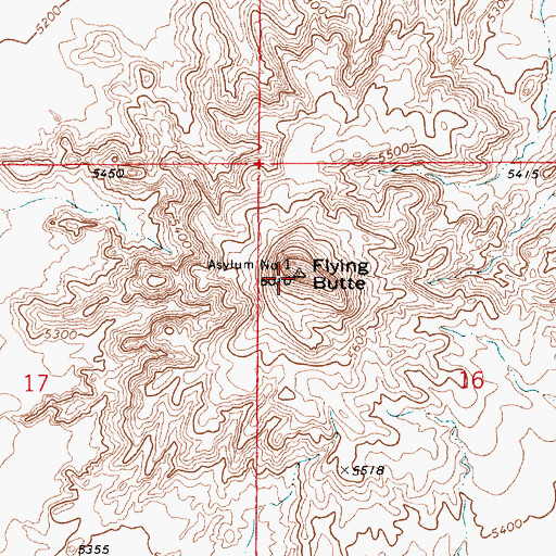 Topographic Map of Flying Butte, AZ