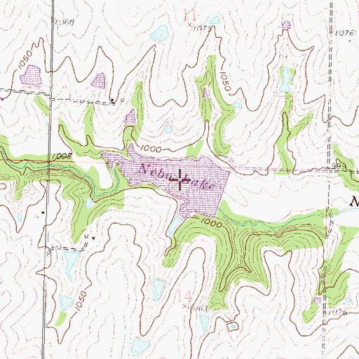 Topographic Map of Nebo Lake, KS