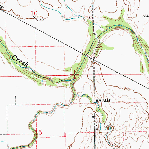 Topographic Map of Wildcat Creek, KS