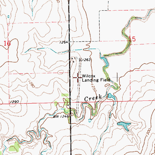 Topographic Map of Wilcox Field, KS