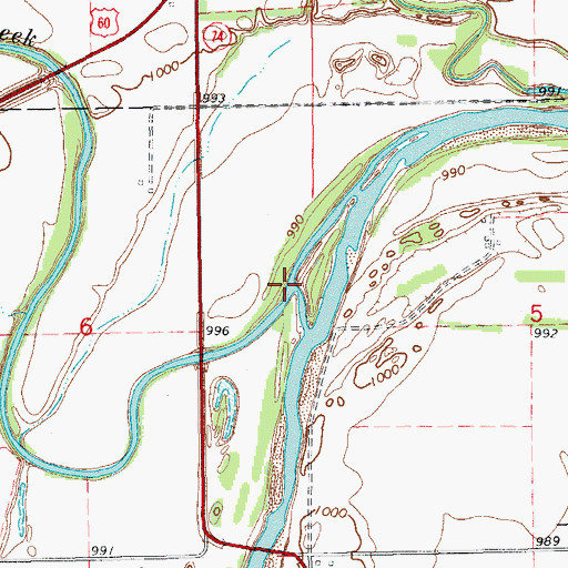 Topographic Map of Pond Creek, OK
