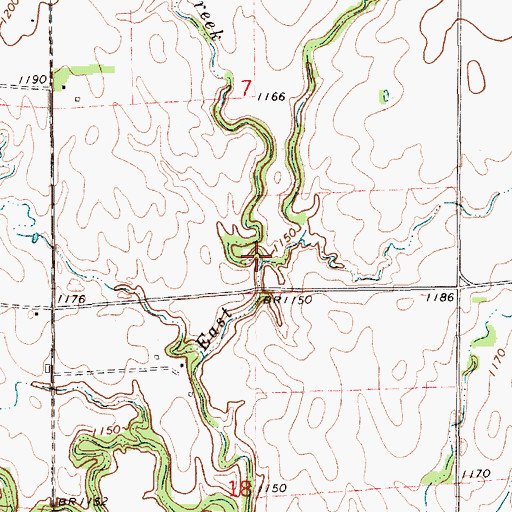 Topographic Map of Spring Creek, KS