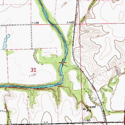Topographic Map of Foos Creek, KS
