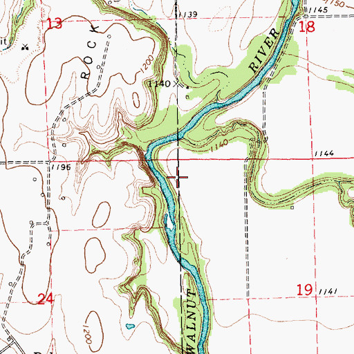 Topographic Map of Little Dutch Creek, KS