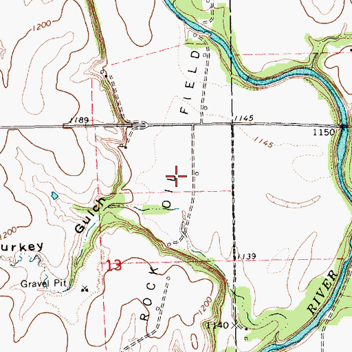 Topographic Map of Rock Oil Field, KS