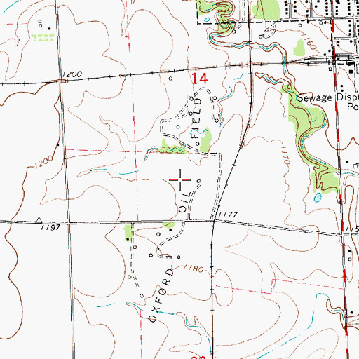 Topographic Map of Oxford Oil Field, KS