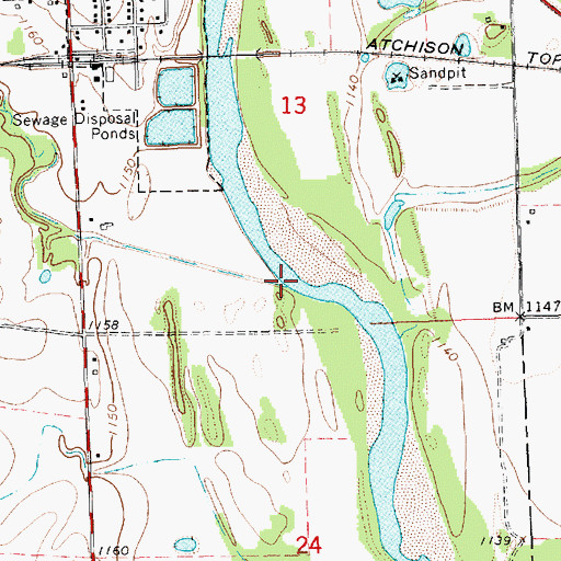 Topographic Map of Lost Creek, KS