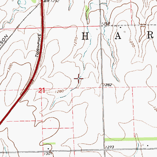 Topographic Map of Township of Harmon, KS