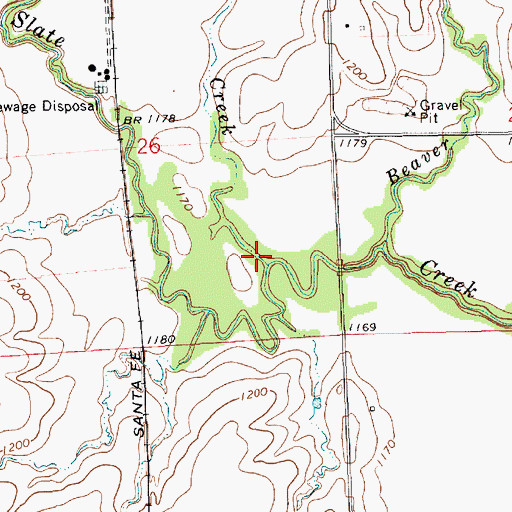 Topographic Map of Hargis Creek, KS