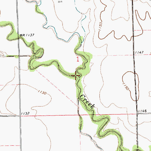 Topographic Map of Antelope Creek, KS