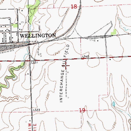 Topographic Map of Interchange Oil Field, KS