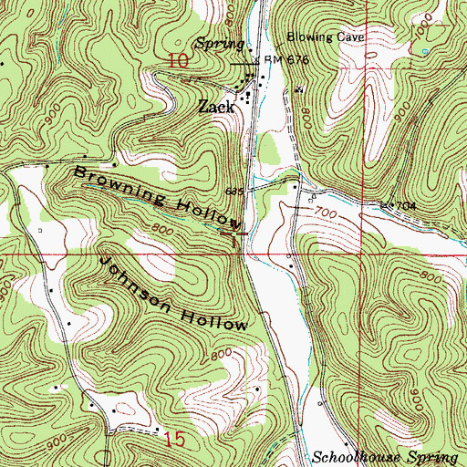 Topographic Map of Browning Hollow, AR