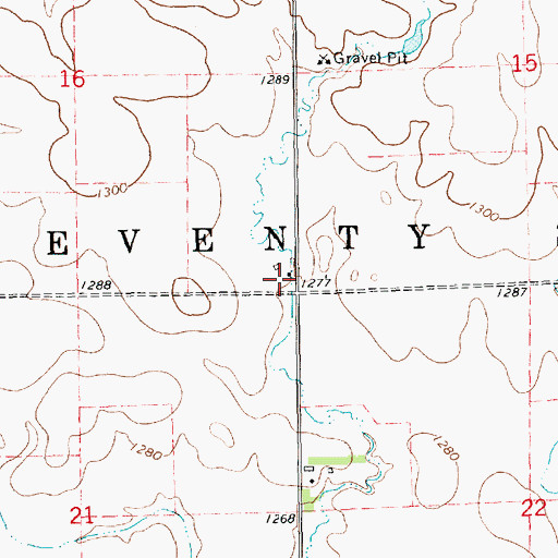 Topographic Map of Township of Seventy-Six, KS
