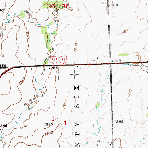 Topographic Map of Riverdale, KS