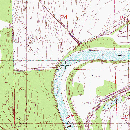 Topographic Map of Browns Bend, AR