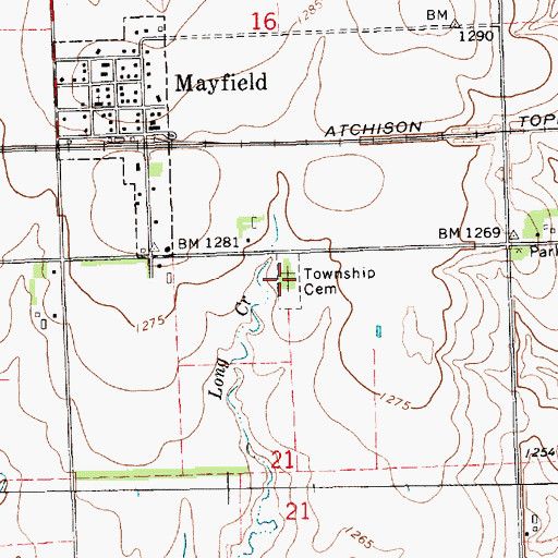 Topographic Map of Osborne Township Cemetery, KS