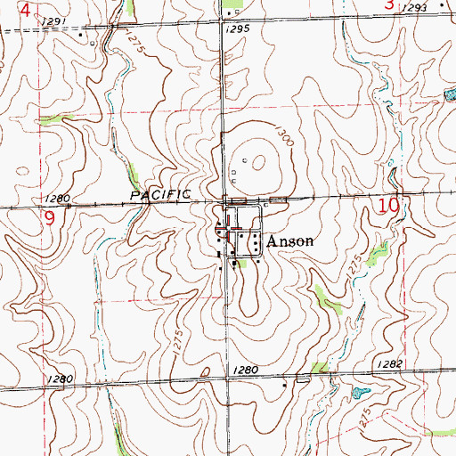 Topographic Map of Anson, KS