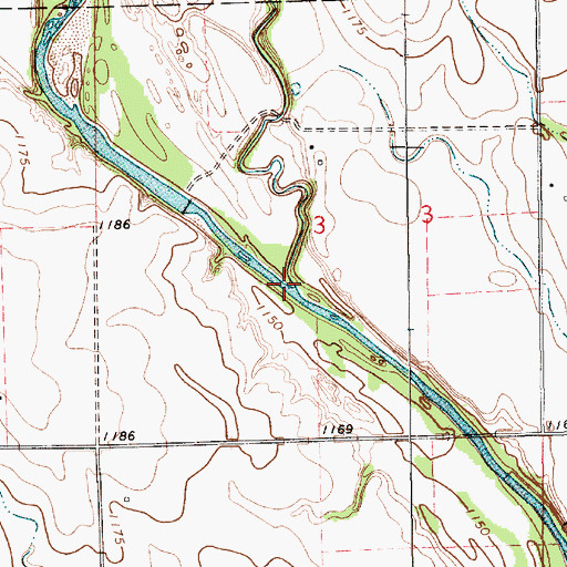 Topographic Map of Beaver Creek, KS