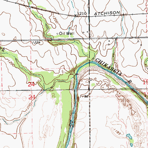 Topographic Map of Sand Creek, KS