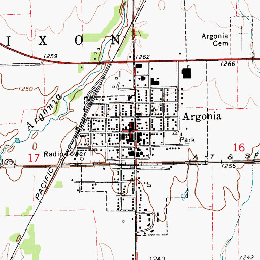 Topographic Map of Argonia, KS