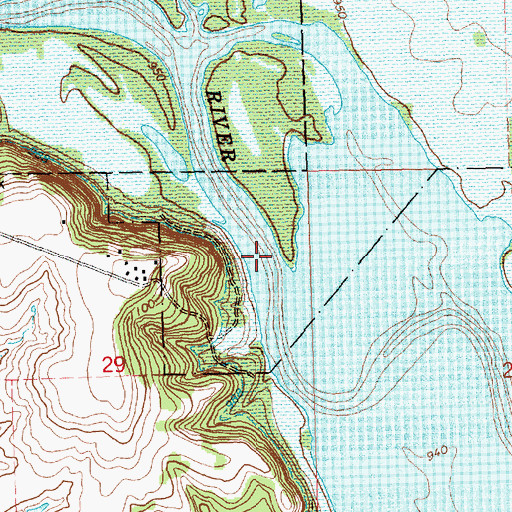 Topographic Map of Fall River Wildlife Area, KS