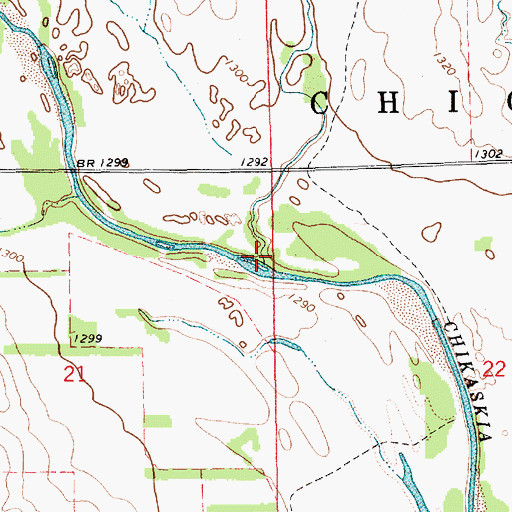 Topographic Map of Sandy Creek, KS