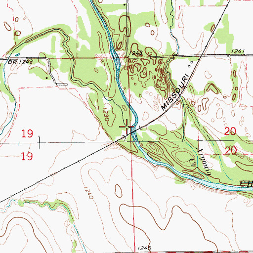 Topographic Map of Sand Creek, KS