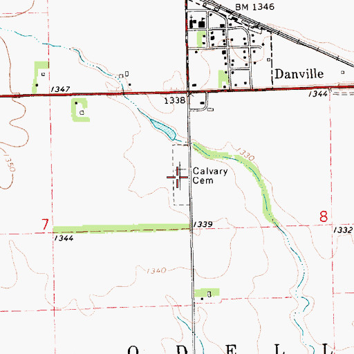 Topographic Map of Cavalry Cemetery, KS