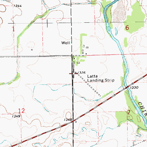 Topographic Map of Latta Landing Strip (historical), KS