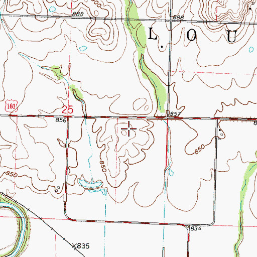Topographic Map of Star Center Cemetery, KS